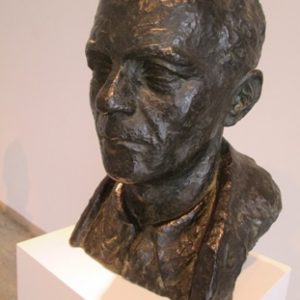 Сретен Стојановић,портрет Мила Милуновића,1954,бронза,44х32х32цм.