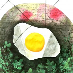 Аница Радошевић Бабић, Јаје на око, цртеж, 120x100 цм, 2024.