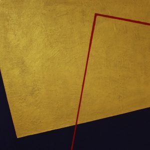 Дања Текић, Без назива I, акрил и позлата на платну, 40x40 цм, 2022.