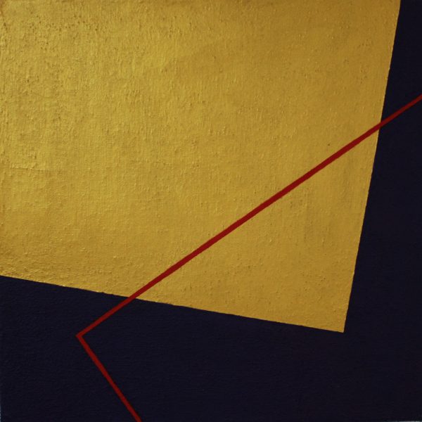 Дања Текић, Без назива II, акрил и позлата на платну, 40х40 цм, 2022.