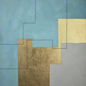 Дања Текић, Фрагмент I, акрил и позлата на платну, 100x80 цм, 2023.