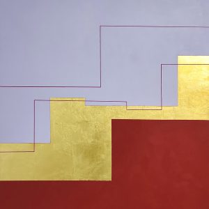 Дања Текић, Фрагмент II, акрил и позлата на платну, 100x80 цм, 2023.