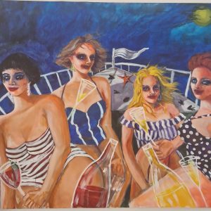 Луди брод, акрил на платну, 70x100 цм, 2023.