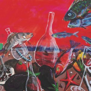 Мртва природа, акрил на платну, 50х70 цм, 2024.