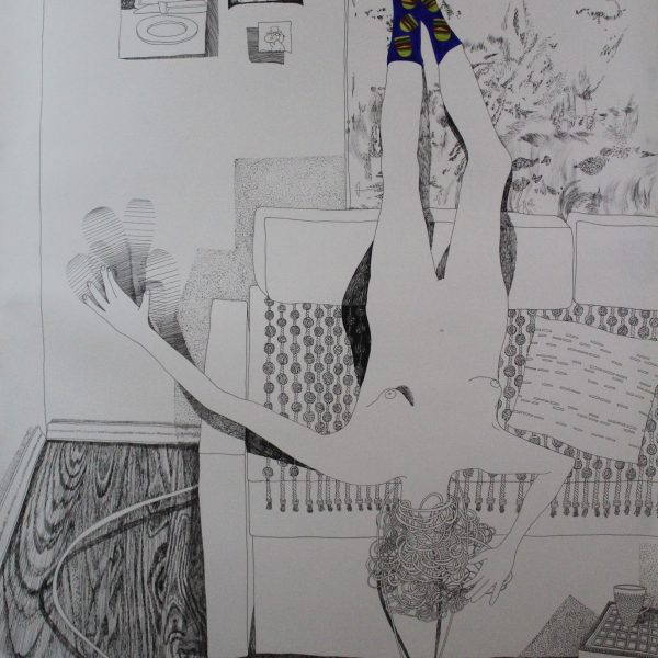 Аутопортрет са срећним чарапама, 150x100, 2025.