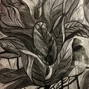 Kwiat_Marta Bozyk_linocut 100x150cm_2017