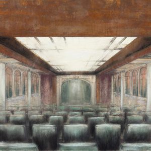 Gledalište, pastel i metal na papiru, 70x100 cm, 2019