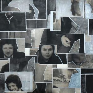 Katarina Rakić, bez naziva, 100x140 cm, kombinovana tehnika (kolaž, marker i akril) 2025.